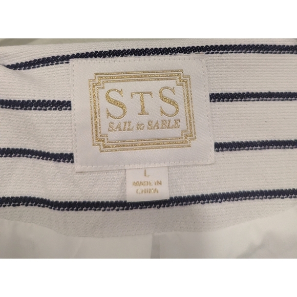 Sail To Sable STS Striped Navy White Blazer Size Large - Picture 4 of 6